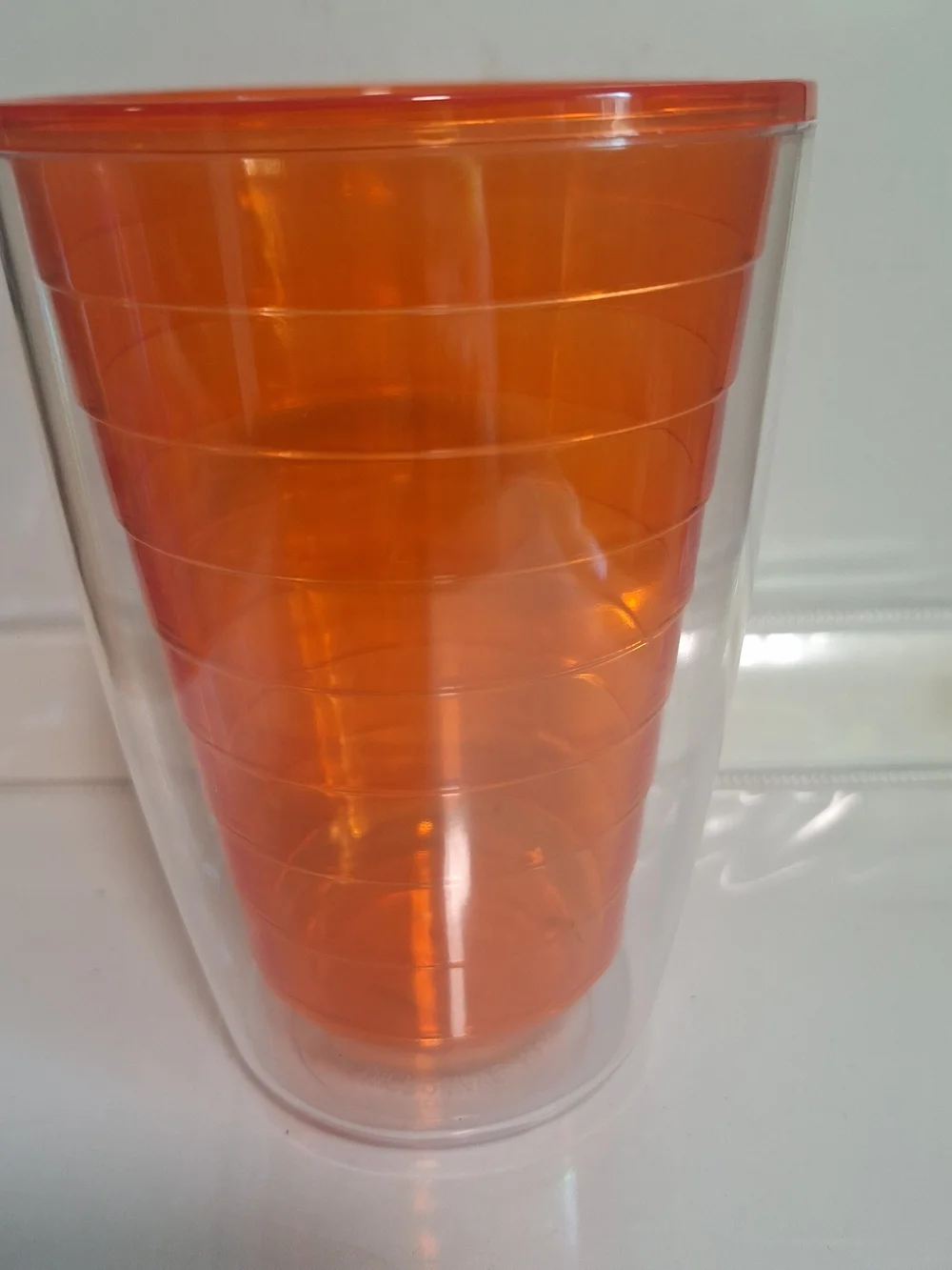 Double Wall Rainbow Party Cups - Set of 4 (Yellow, Pink, Orange, Blue)